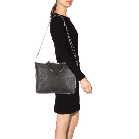 TORY BURCH black leather top handle handbag - Picture 3 of 8